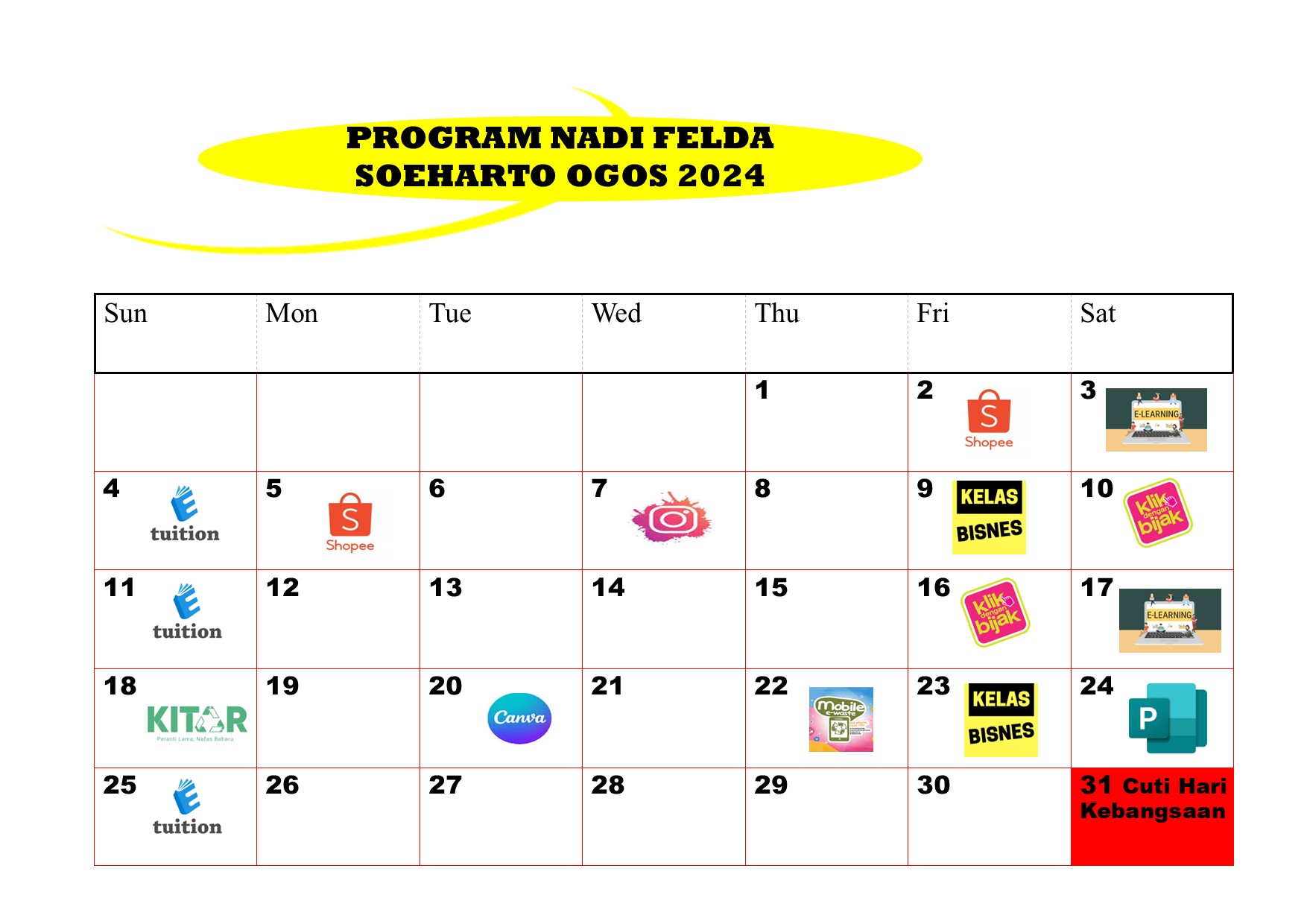 JADUAL JUL OGOS 2024 3